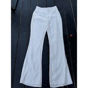 Camila Coelho Flare Pants Ivory Size Medium Lined minimalist quiet luxury preppy